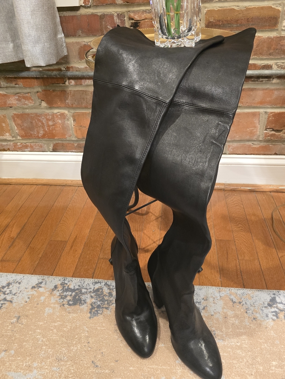 Stuart Weitzman    Black Over-the-Knee Women's Leather Boots Never Worn